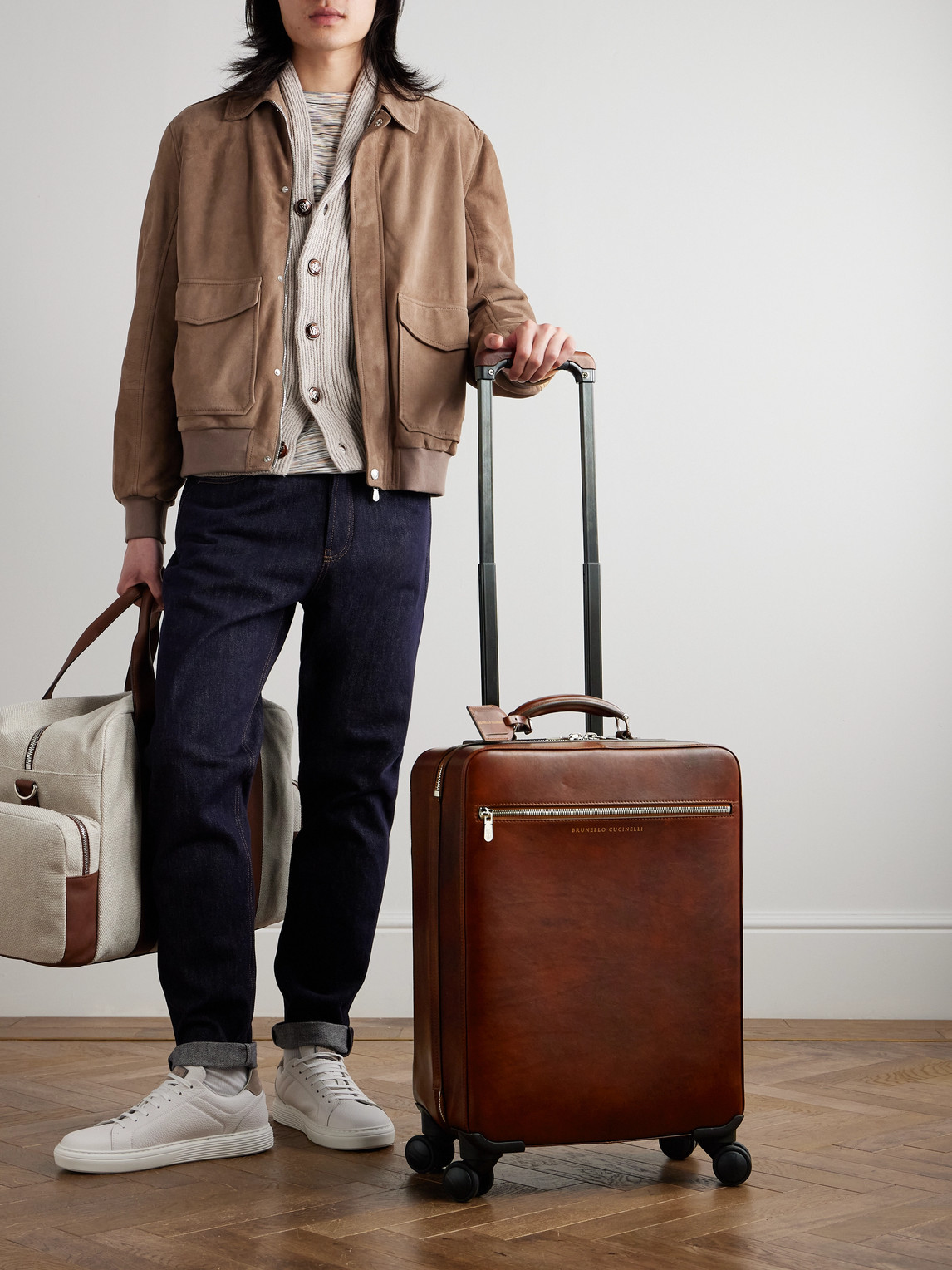 Brunello Cucinelli Full-grain Leather Carry-on Suitcase