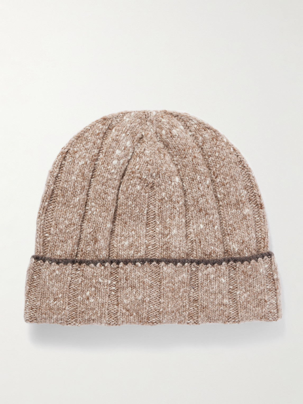 Brunello Cucinelli Ribbed Cashmere Beanie In Neutral