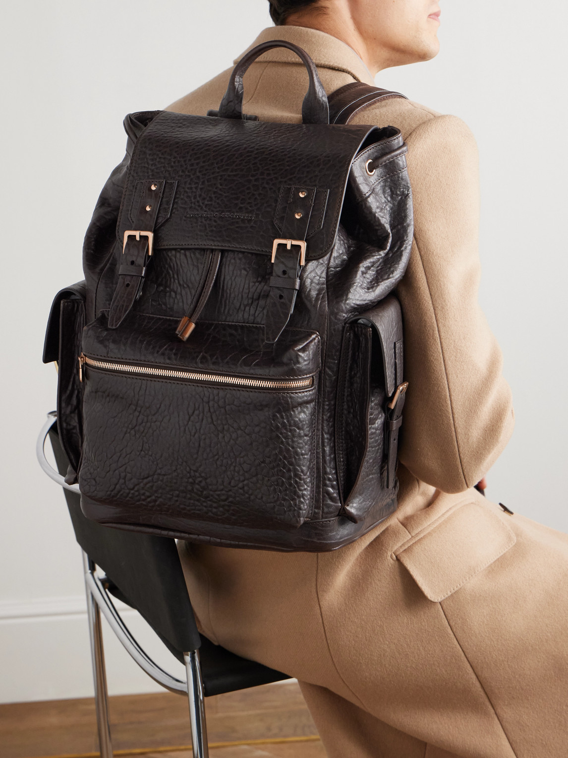 Brunello Cucinelli Full-grain Leather Backpack