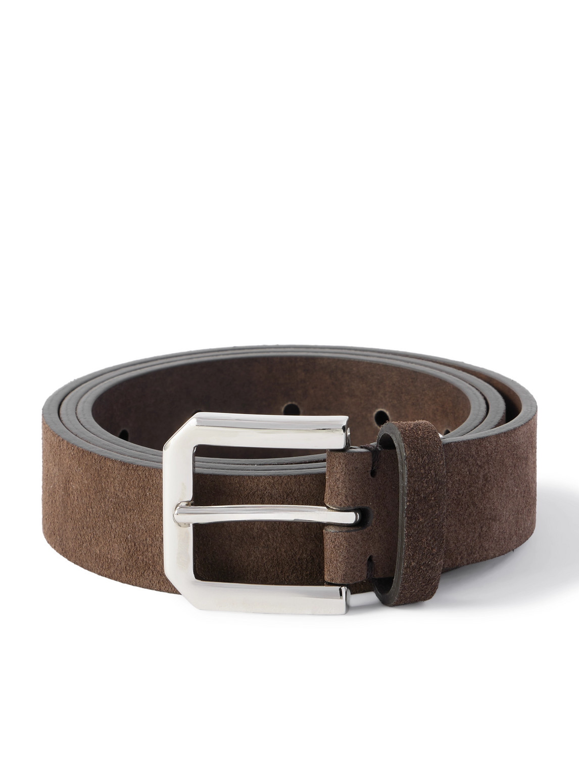 Brunello Cucinelli 3cm Suede Belt In Brown