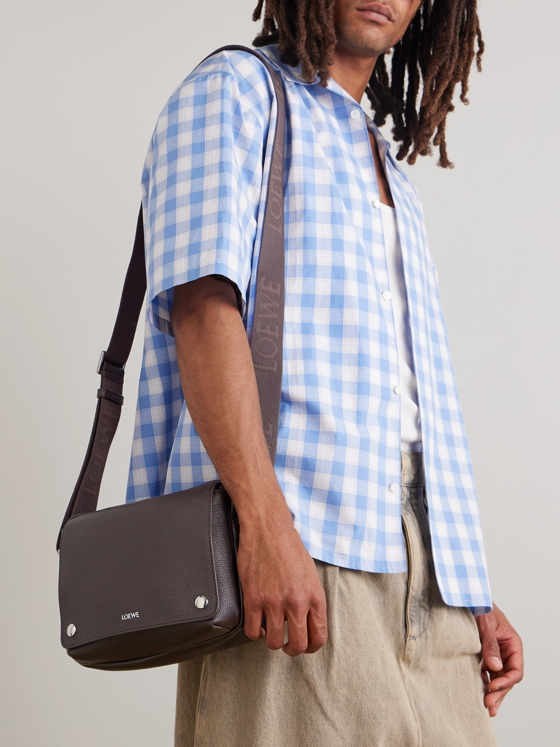 Loewe Pebble Xs Full-grain Leather Messenger Bag