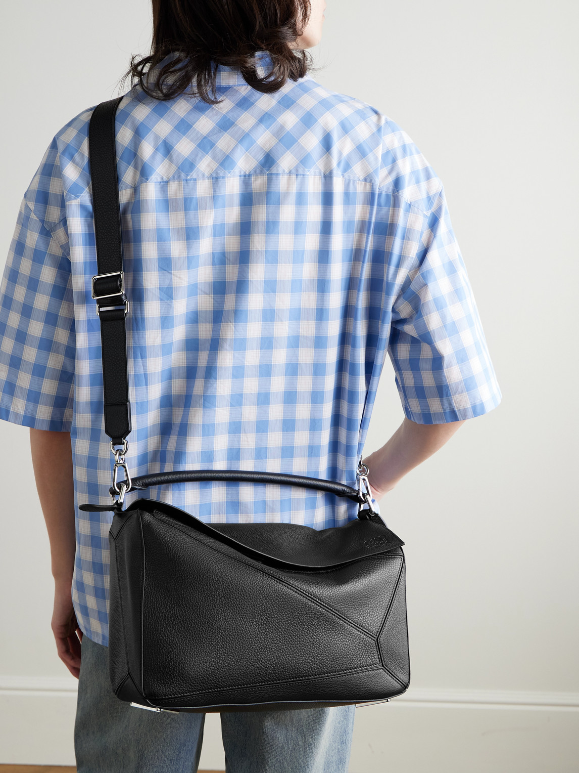 Loewe Puzzle Edge Large Logo-debossed Full-grain Leather Messenger Bag
