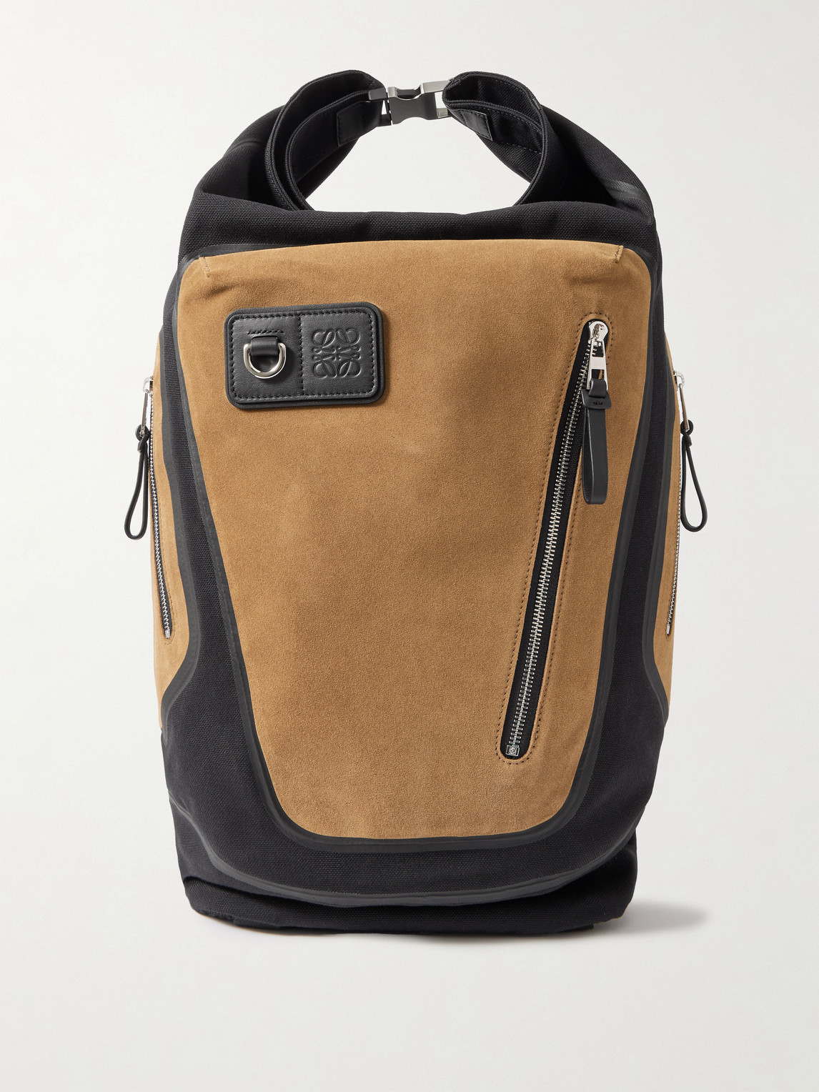 Loewe Flex Logo-Embossed Suede and Canvas Backpack - Men