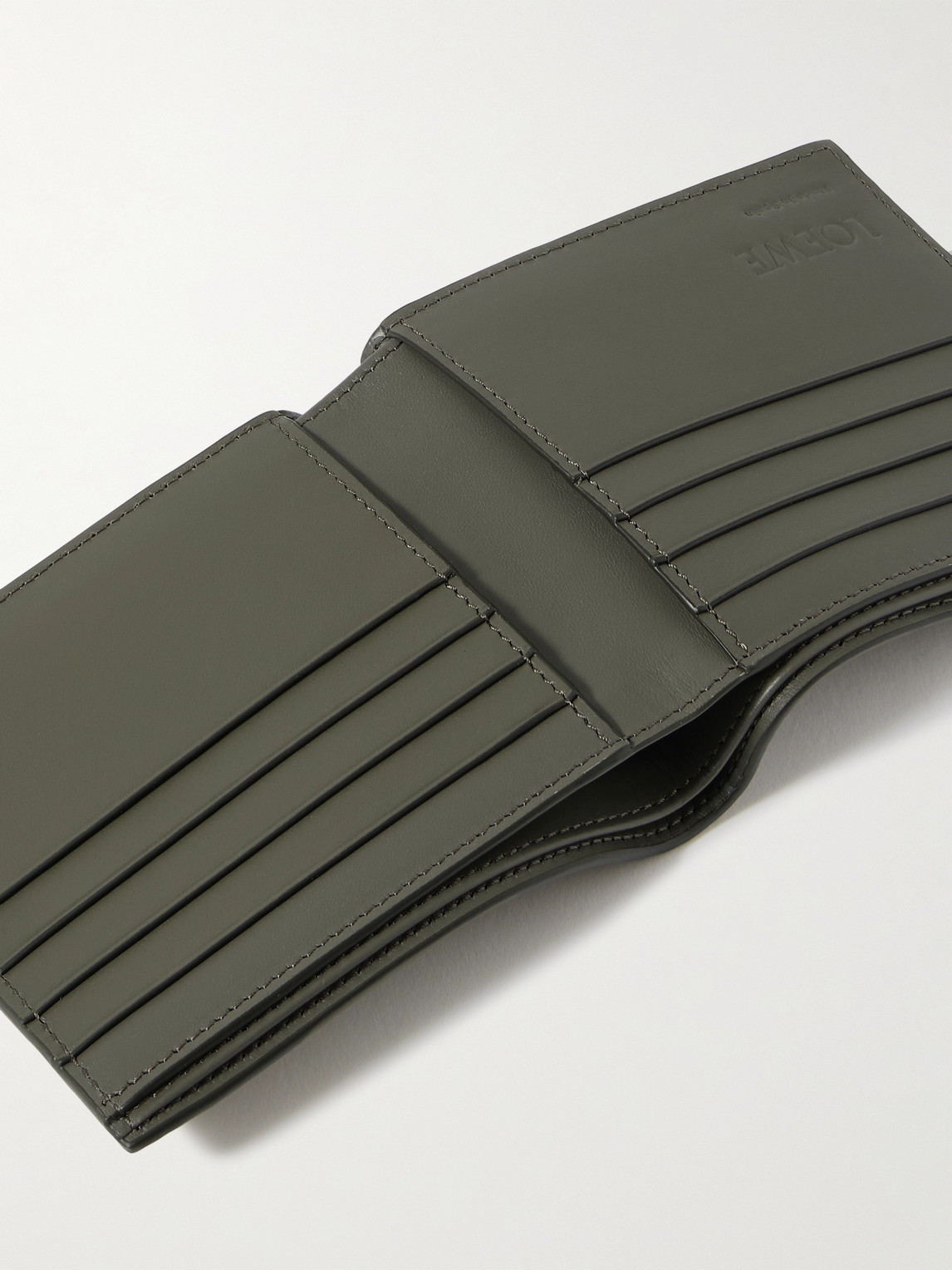 Loewe Logo-debossed Full-grain Leather Bifold Wallet