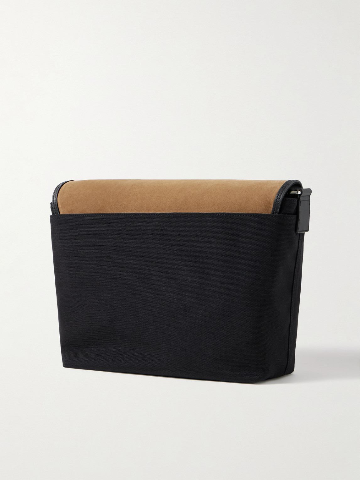 Loewe Leather-trimmed Suede And Canvas Messenger Bag