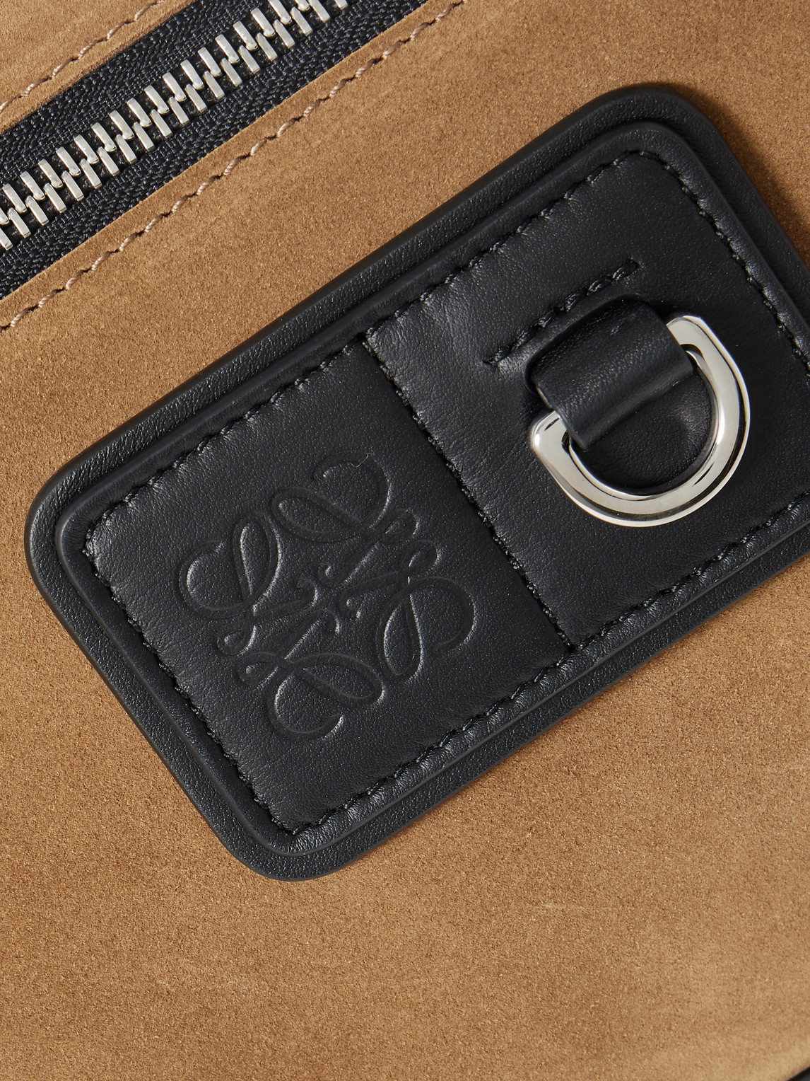 Loewe Leather-trimmed Suede And Canvas Messenger Bag