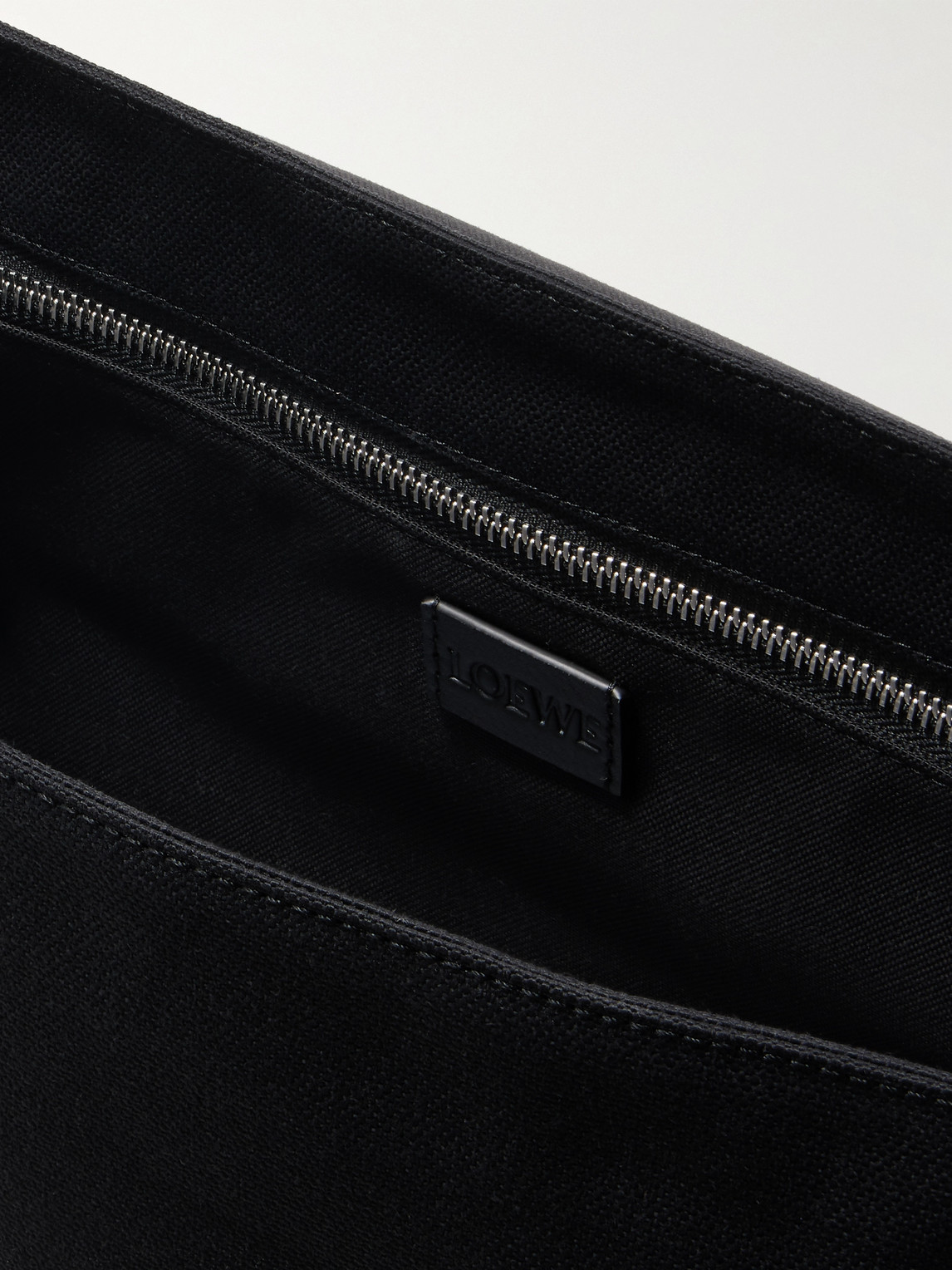 Loewe Leather-trimmed Suede And Canvas Messenger Bag