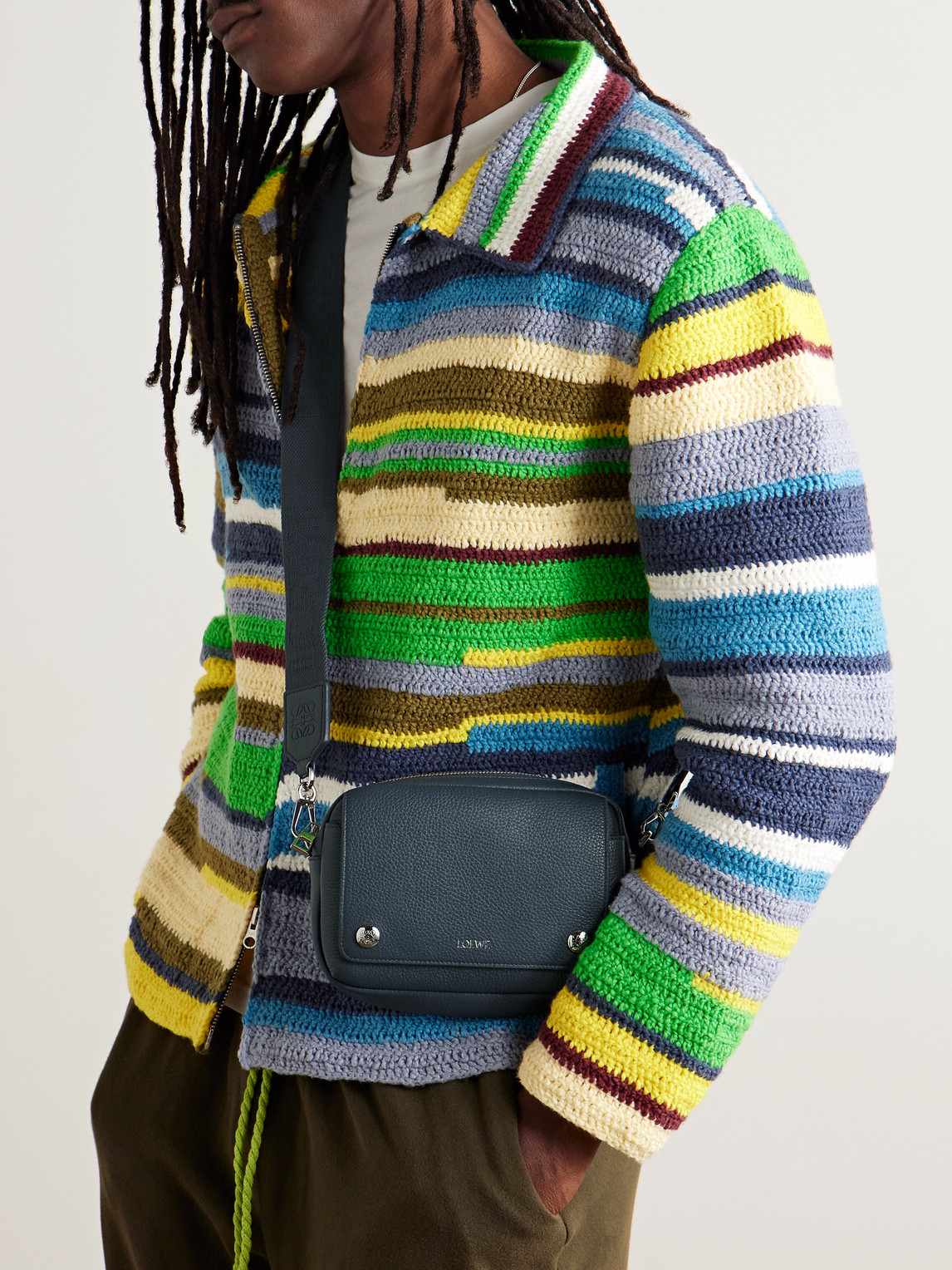 Loewe Pebble Full-grain Leather Messenger Bag