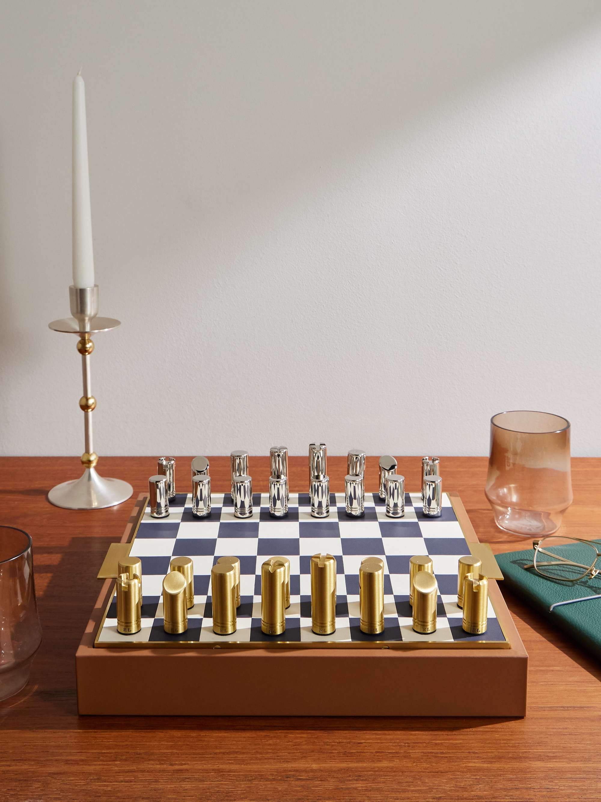 RALPH LAUREN HOME Fowler Leather Chess Set
