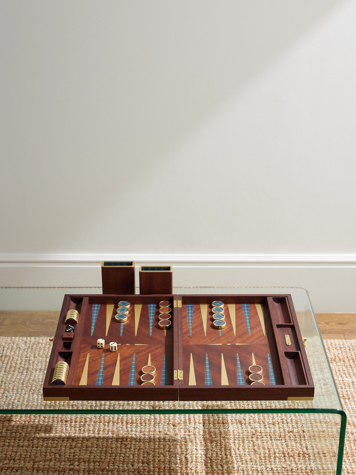 Ralph Lauren Parkwood Mahogany And Gold-tone Backgammon And Chequers Set In Brown