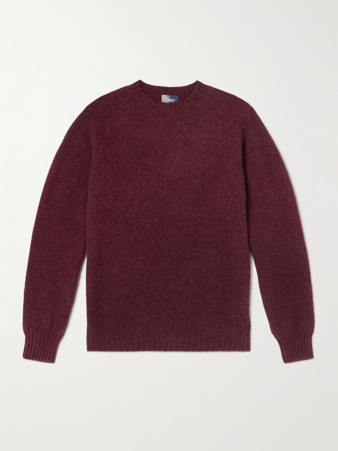 Drake's Him Shetland Wool Sweater In Burgundy
