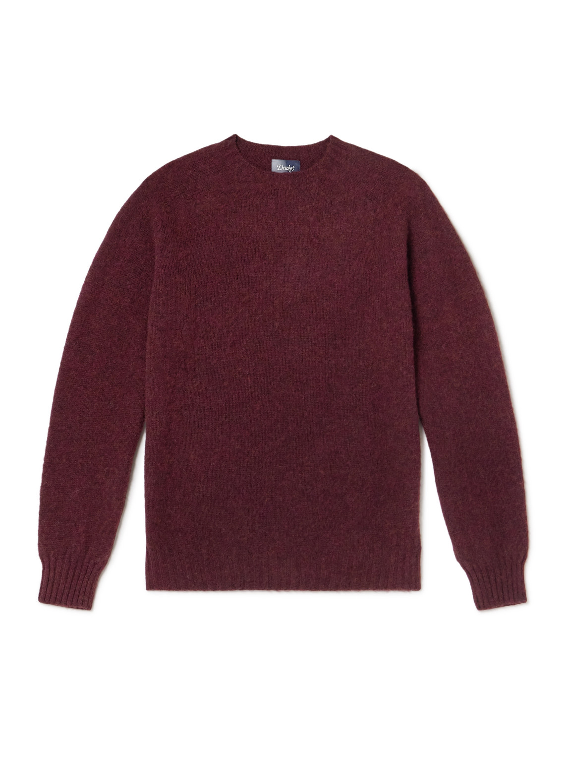 Drake's Him Shetland Wool Sweater In Burgundy