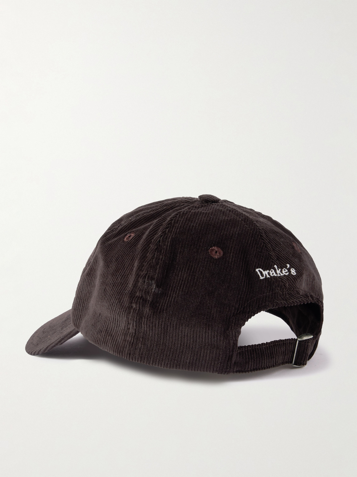 Drake's Him Embroidered Cotton-corduroy Baseball Cap In Brown