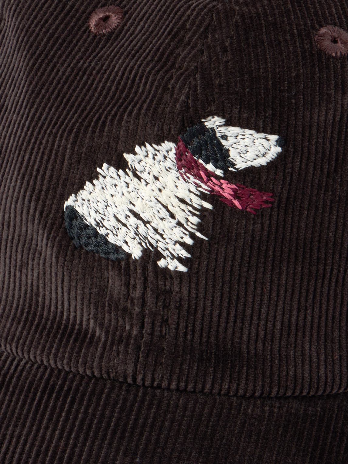 Drake's Him Embroidered Cotton-corduroy Baseball Cap In Brown
