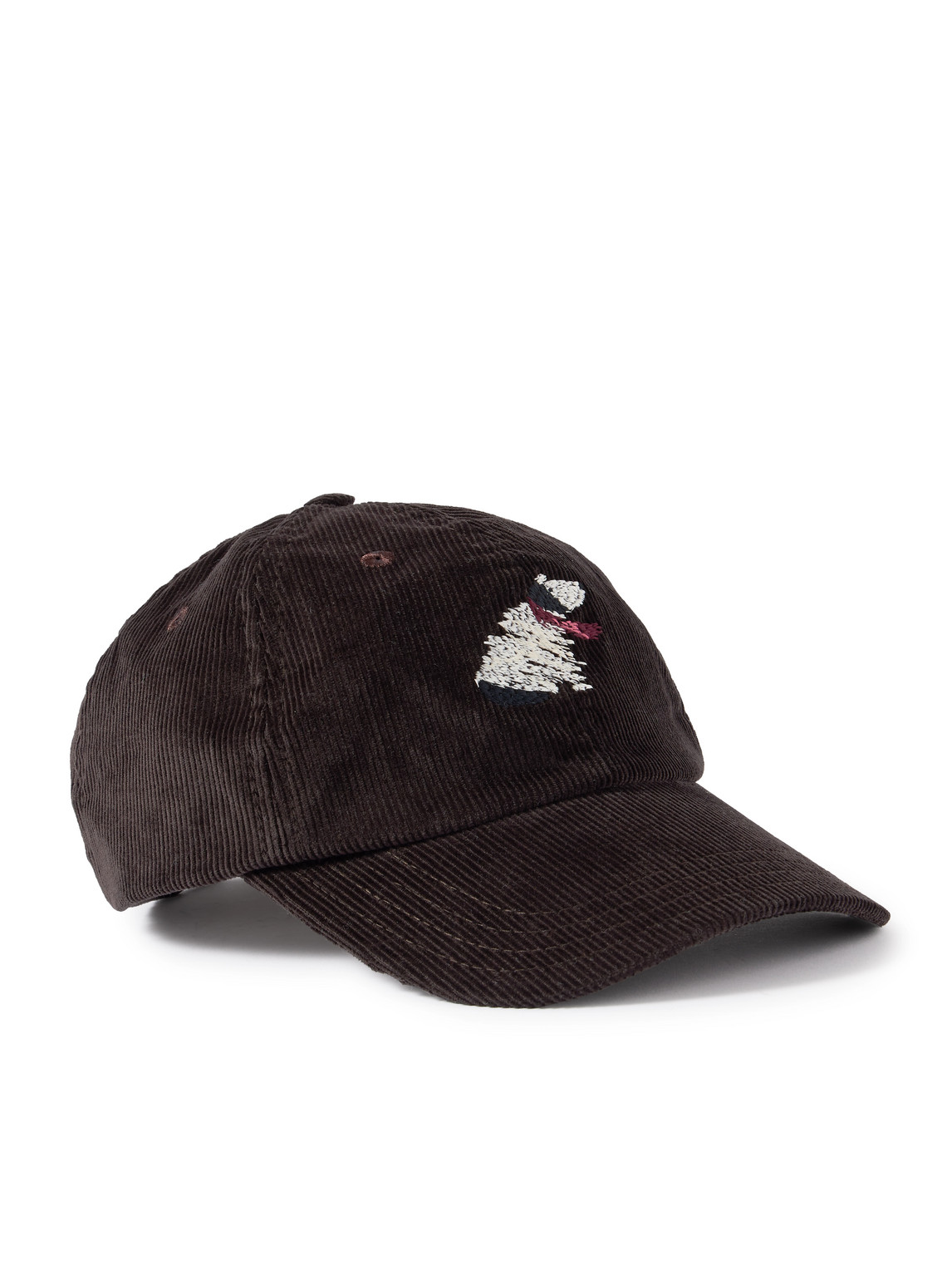 Drake's Him Embroidered Cotton-corduroy Baseball Cap In Brown