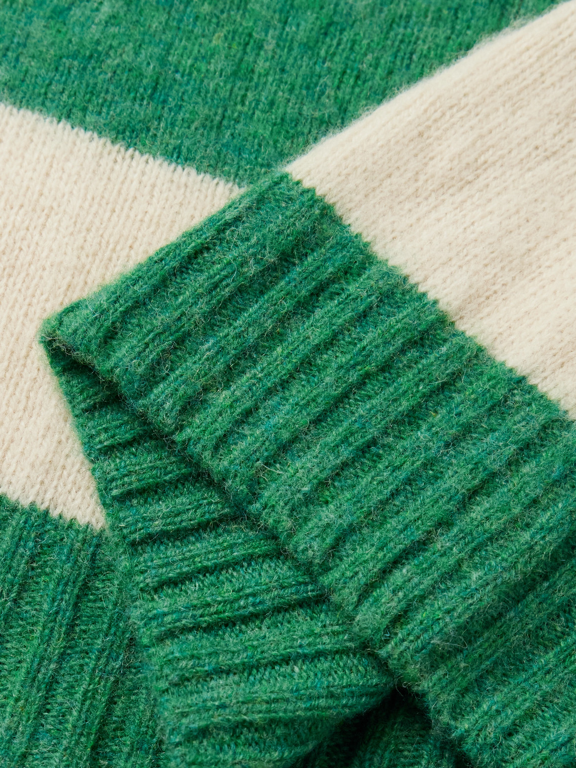  Drake's - Him Striped Wool Sweater - Men - Green - M 