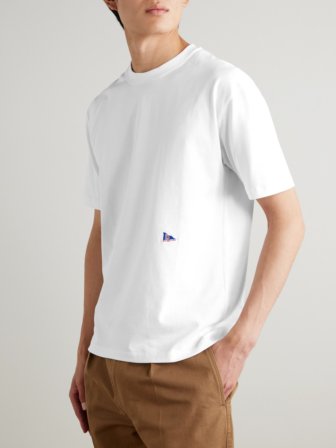 Him Hiking Logo-Embroidered Cotton-Jersey T-Shirt