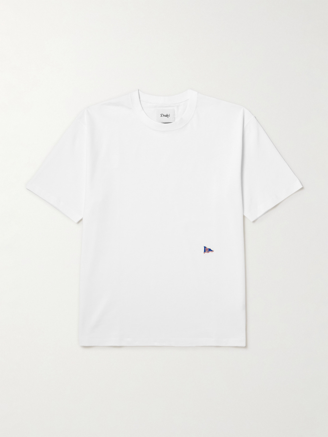 Drake's Him Hiking Logo-embroidered Cotton-jersey T-shirt In White