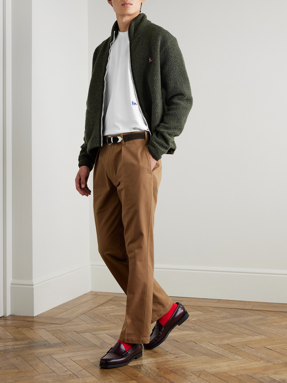 Him Hiking Logo-Embroidered Cotton-Jersey T-Shirt