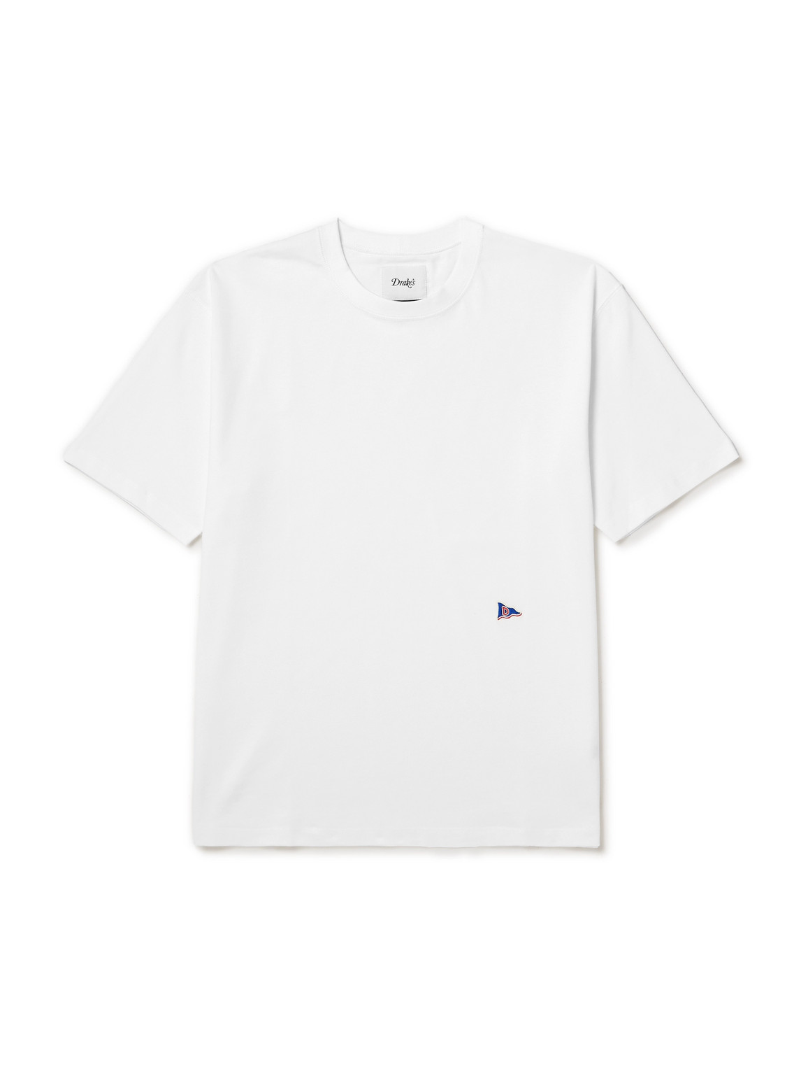 Drake's Him Hiking Logo-embroidered Cotton-jersey T-shirt In White