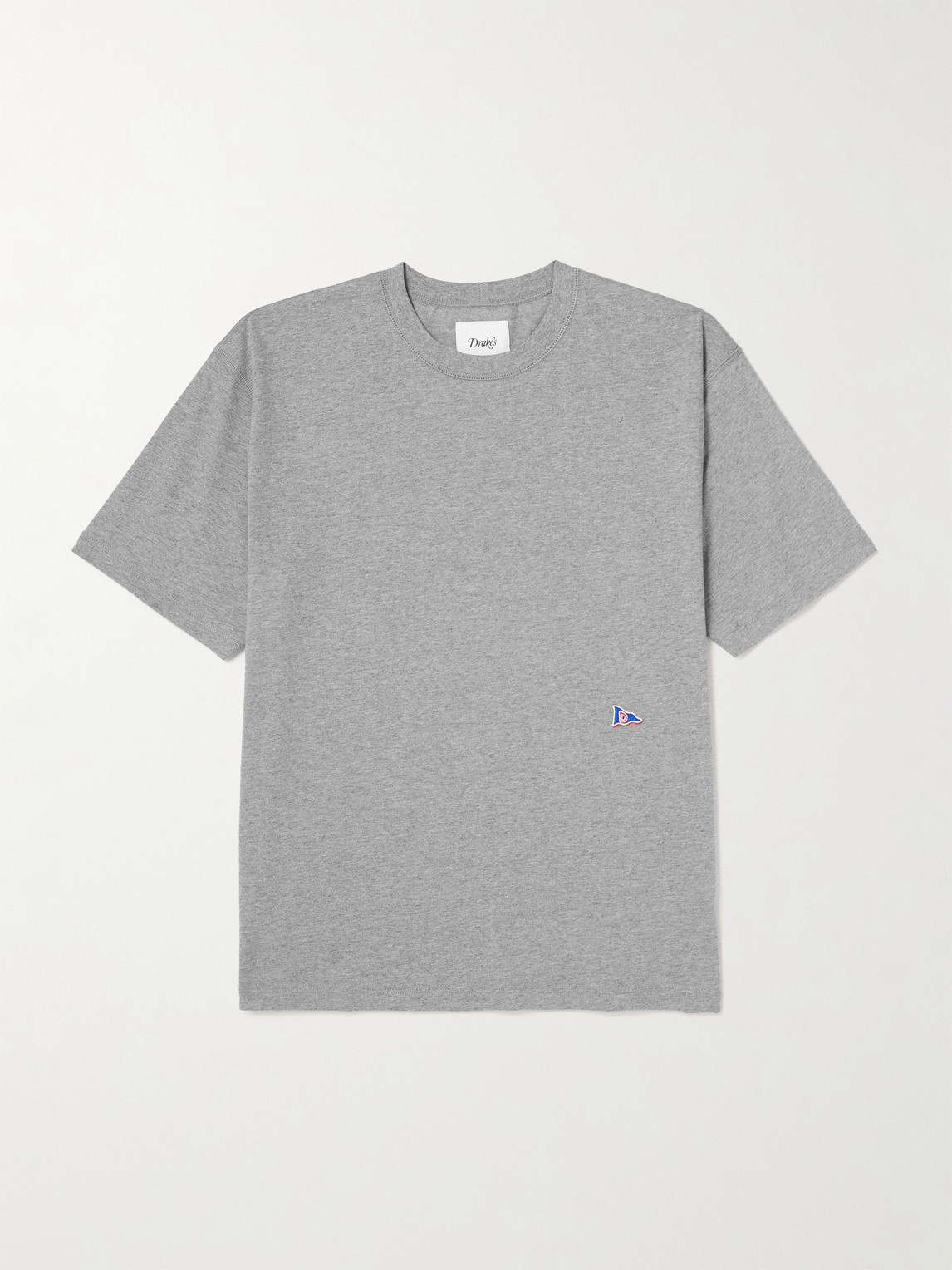 Drake's Him Hiking Logo-embroidered Cotton-jersey T-shirt In Gray