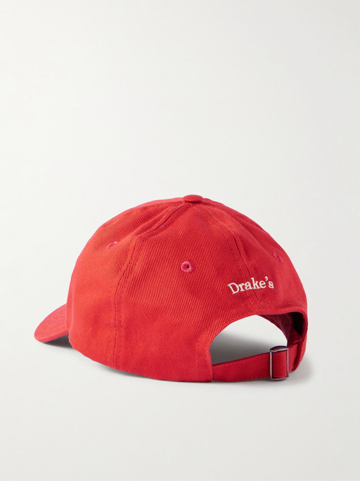 Drake's Him Embroidered Cotton-twill Baseball Cap In Red