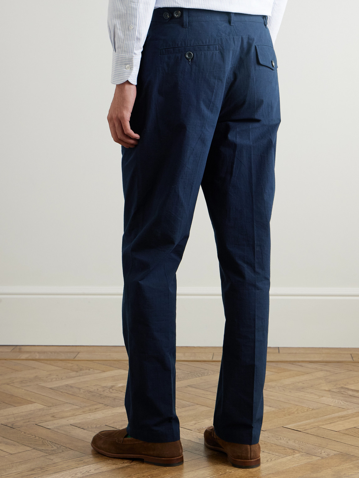  Drake's - Him Games Tapered Cotton-ripstop Trousers - Men - Blue - Uk/us 34 