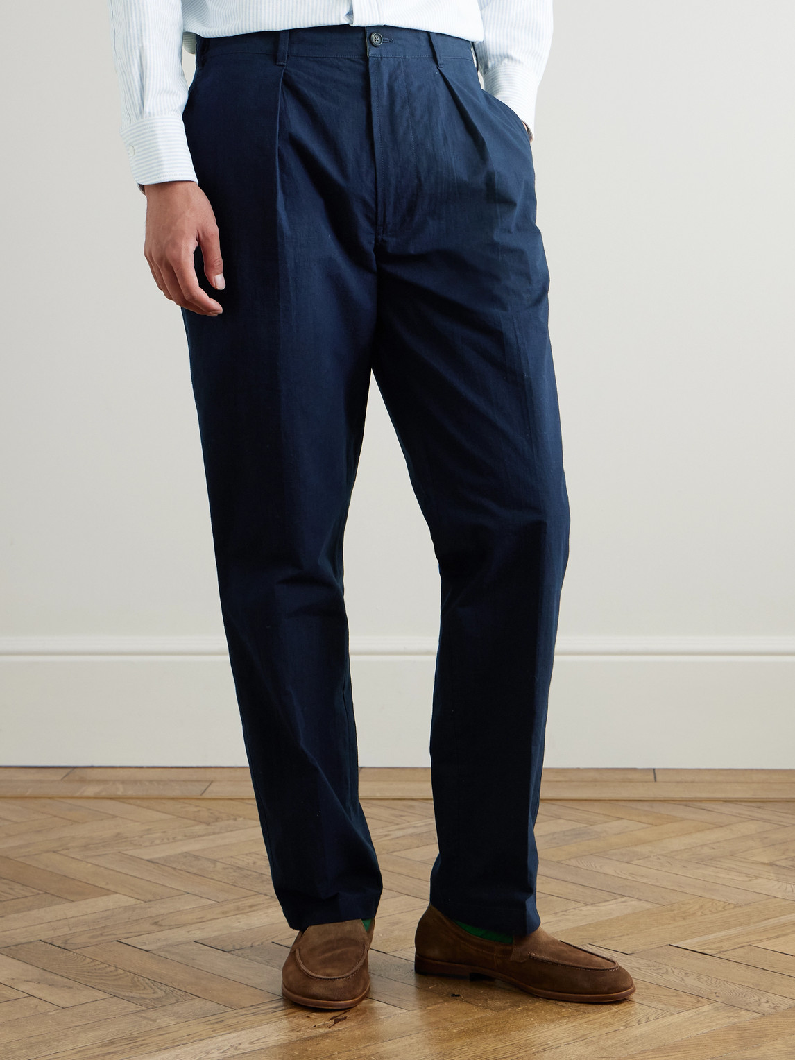  Drake's - Him Games Tapered Cotton-ripstop Trousers - Men - Blue - Uk/us 34 