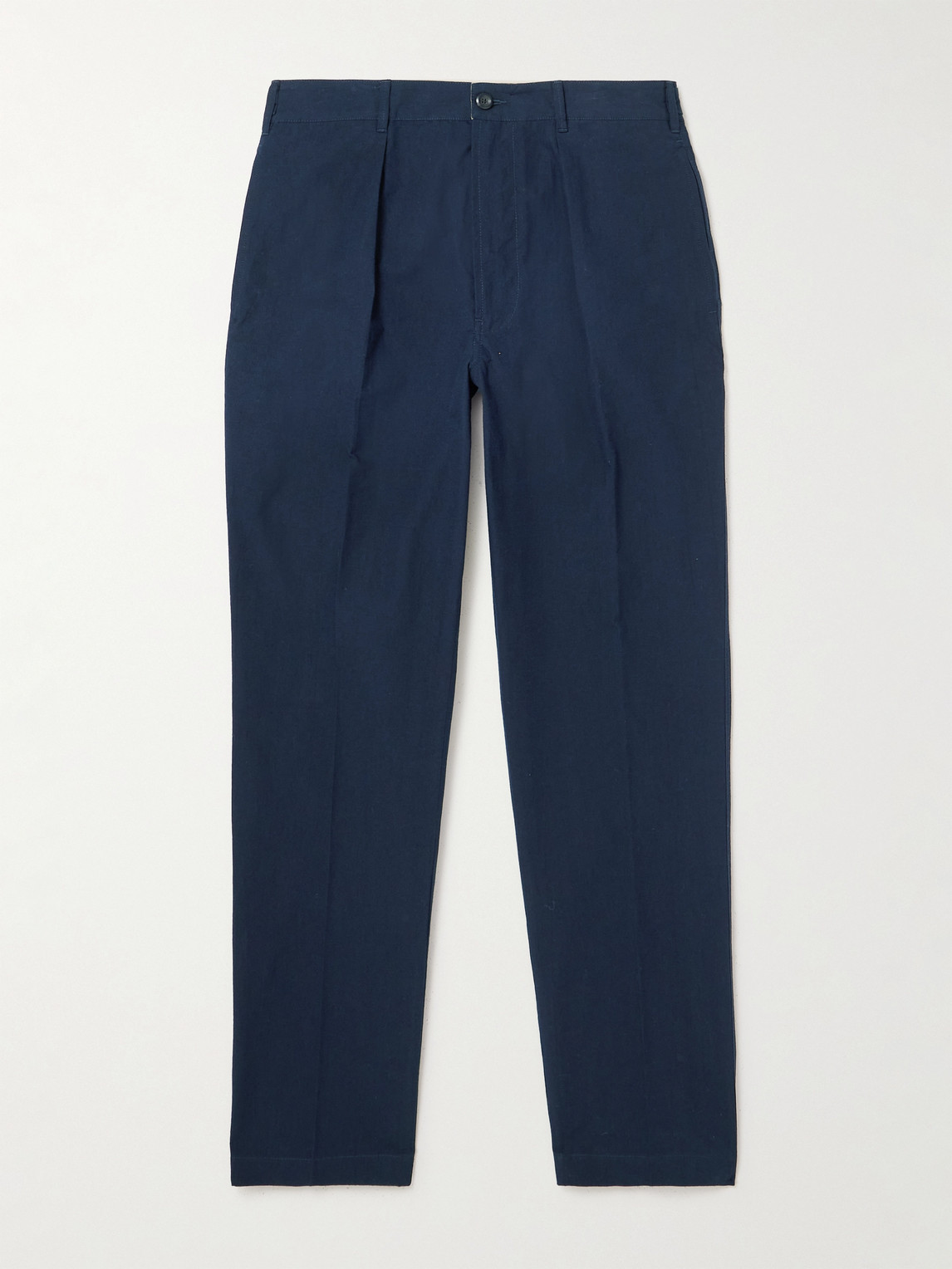 Drake's Him Games Tapered Cotton-ripstop Trousers In Blue