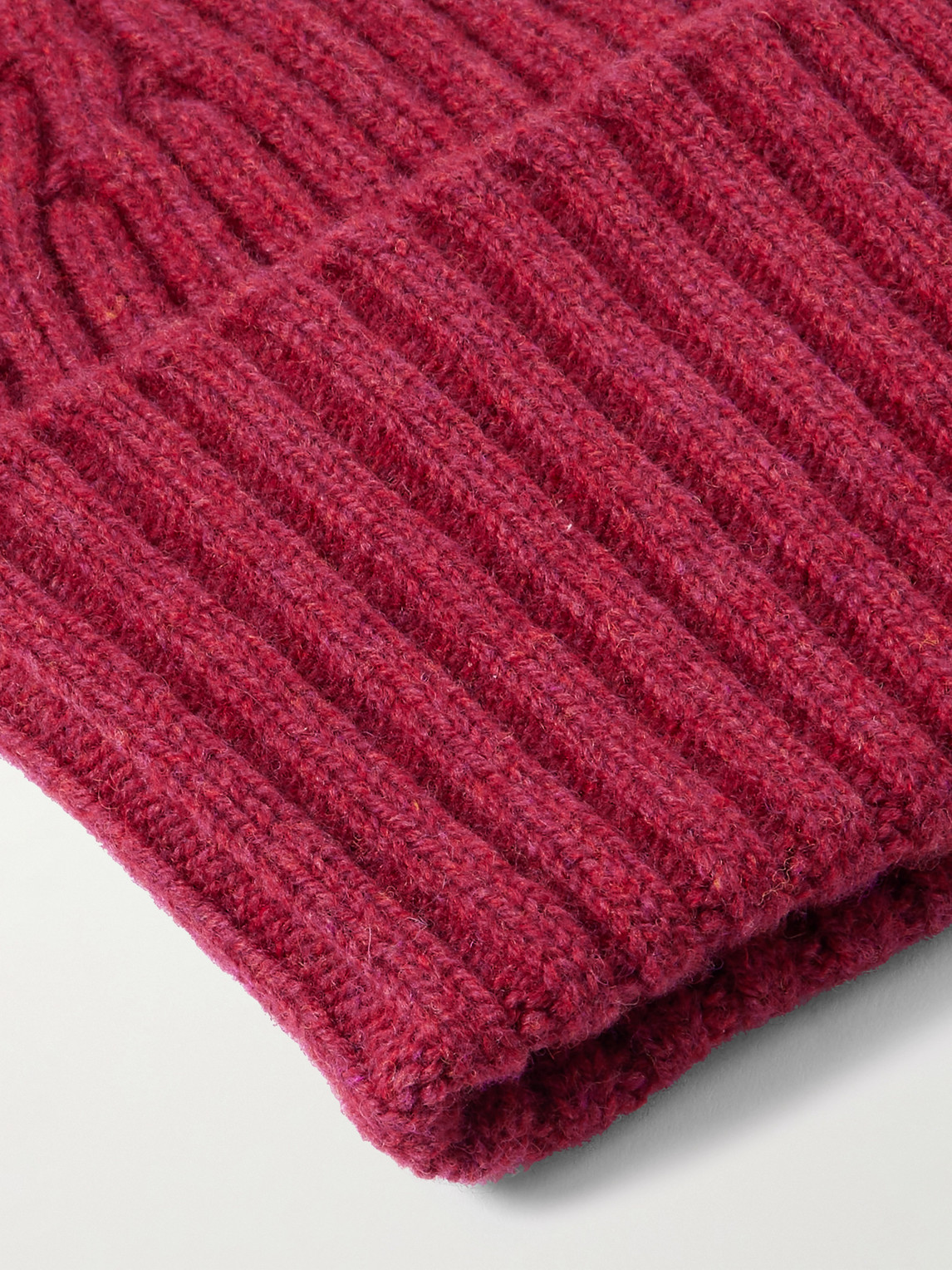 Drake's Him Ribbed Wool Beanie In Red