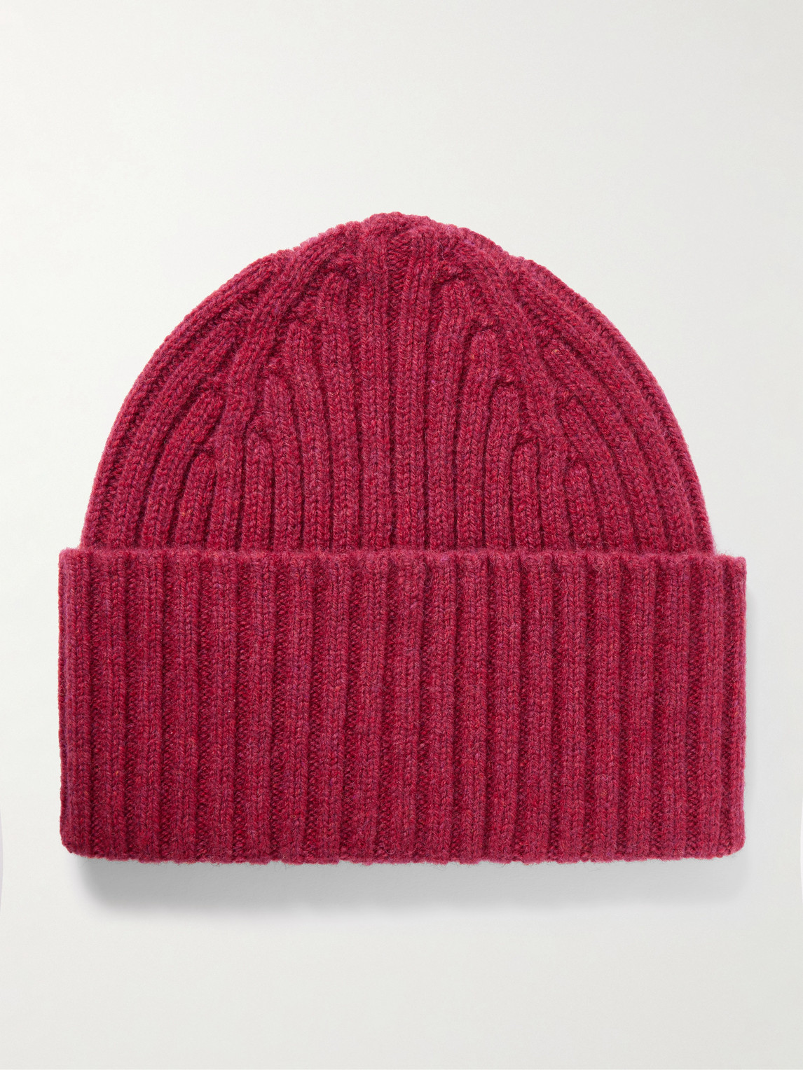 Drake's Him Ribbed Wool Beanie In Red