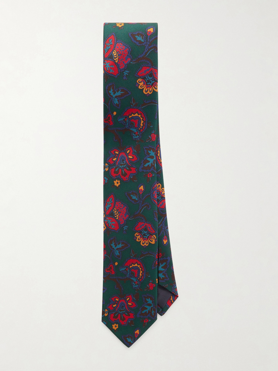 Drake's Him 8cm Floral-print Silk Tie In Green
