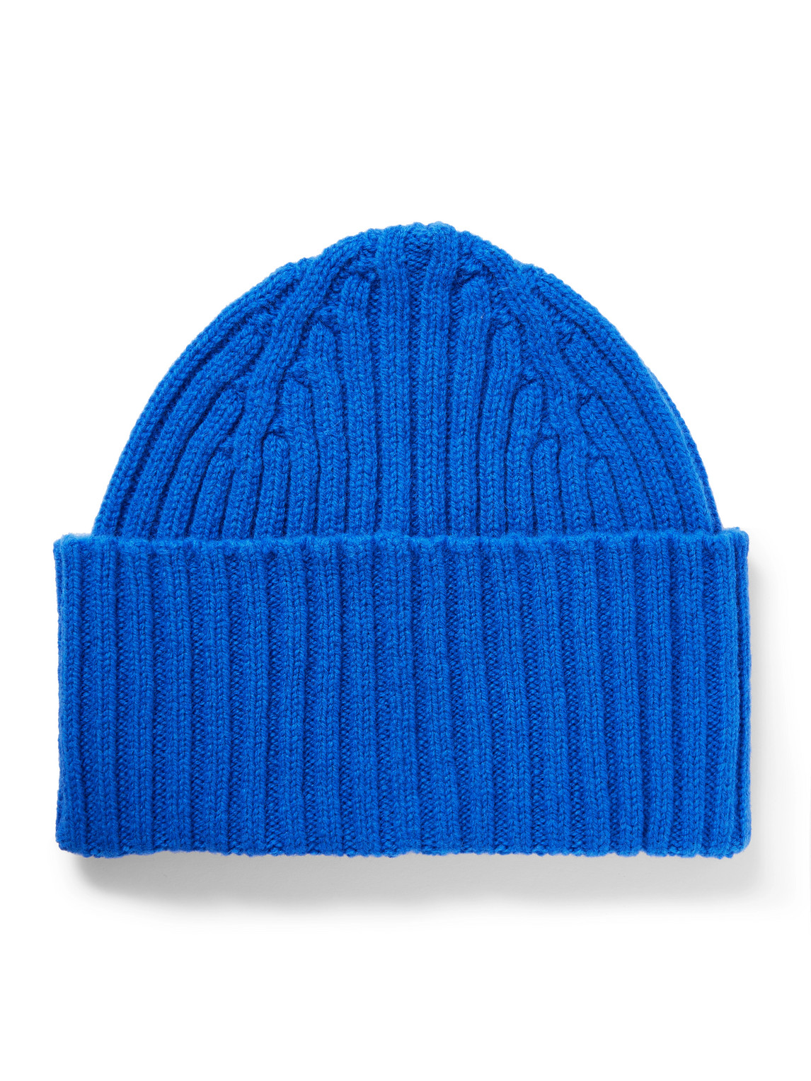 Drake's Him Ribbed Wool Beanie In Blue