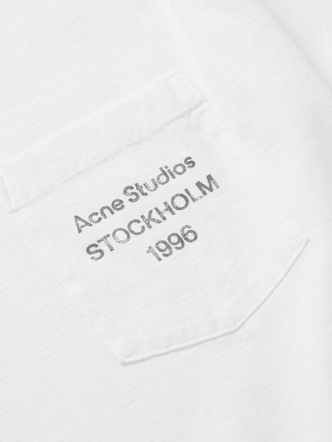 Acne Studios Edden U 1996 Logo-print Cotton And Hemp-blend T-shirt In White