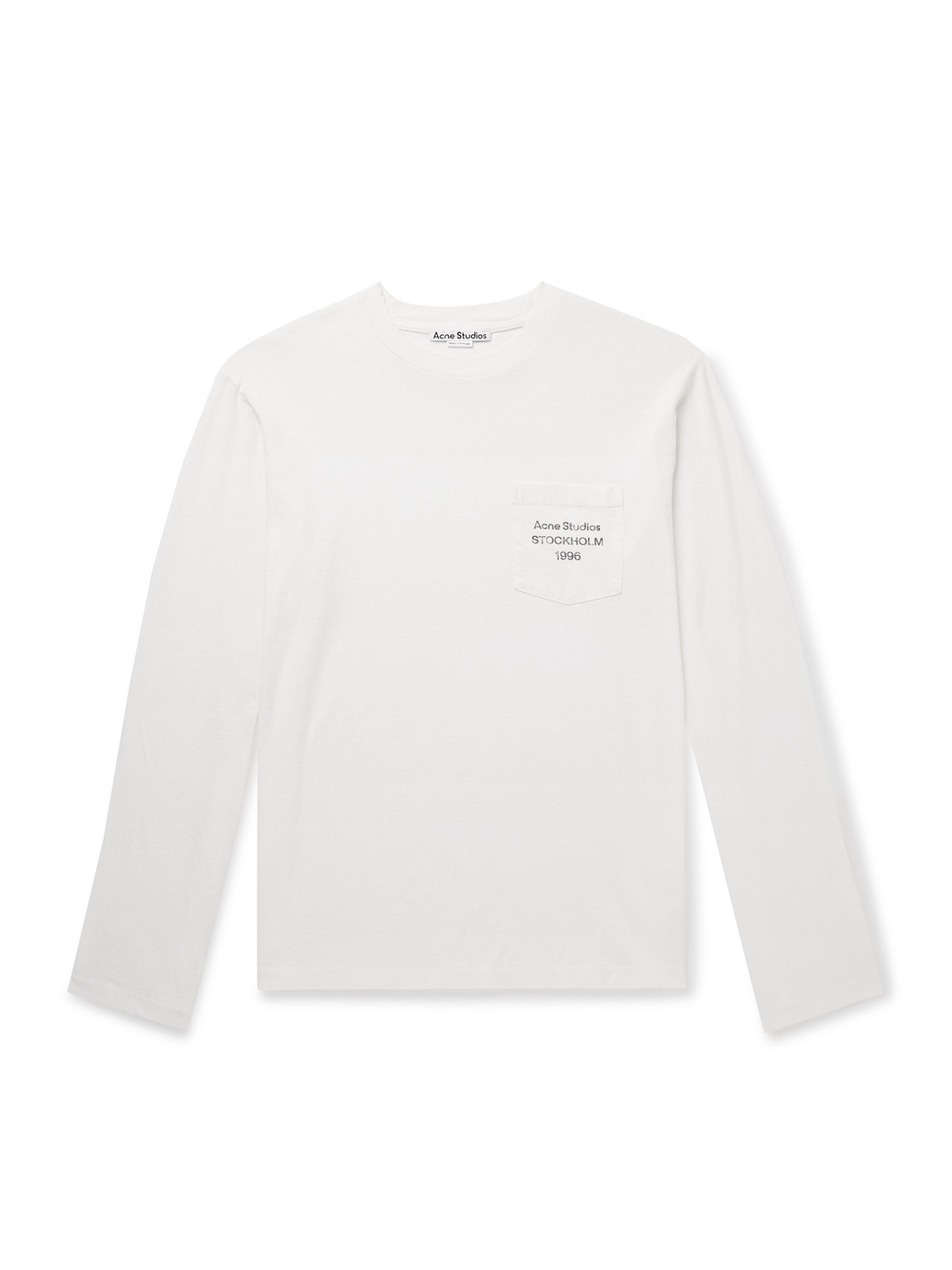 Acne Studios Edden U 1996 Logo-print Cotton And Hemp-blend T-shirt In White