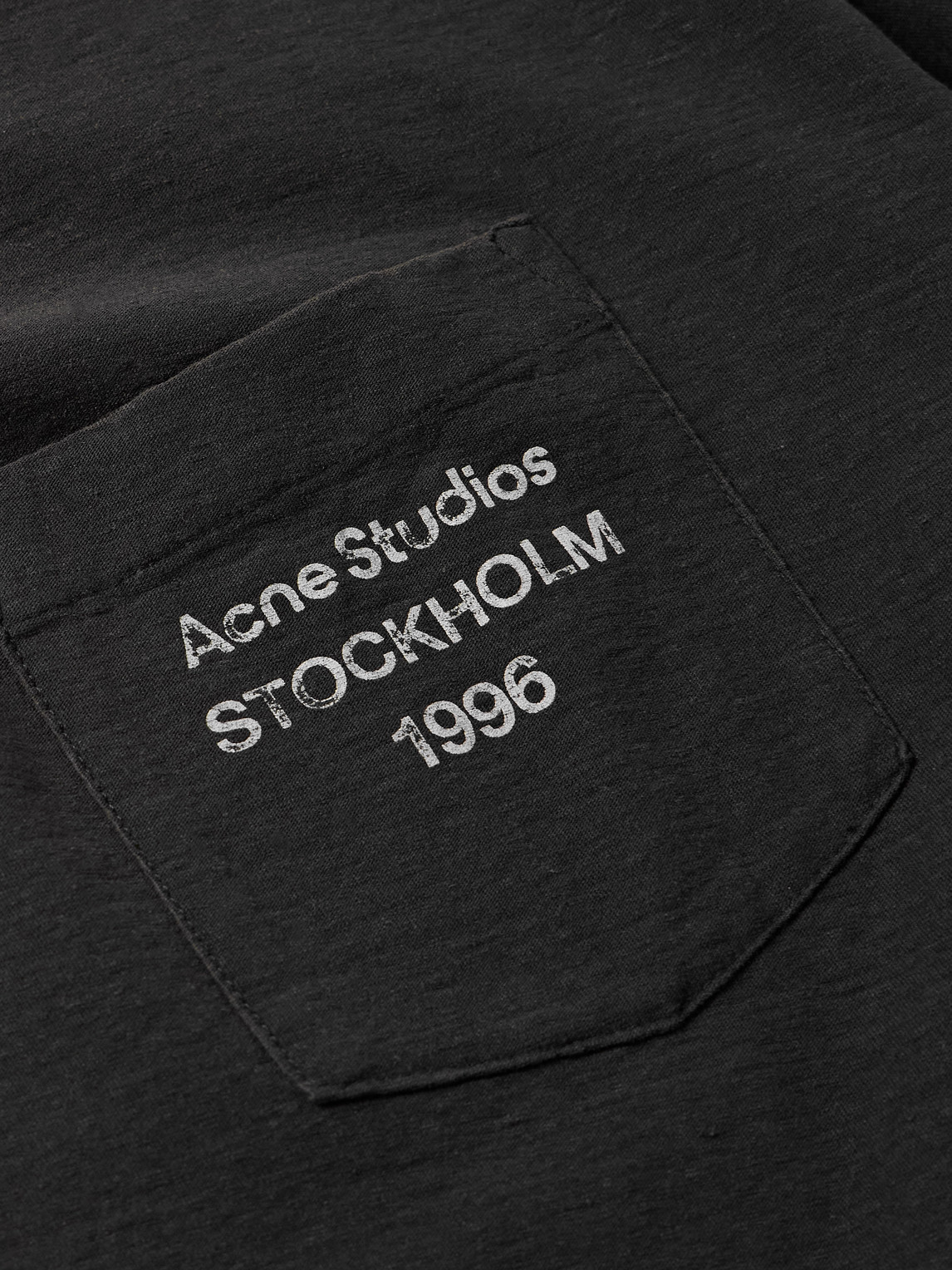 Acne Studios Edden U 1996 Logo-print Cotton And Hemp-blend T-shirt In Black