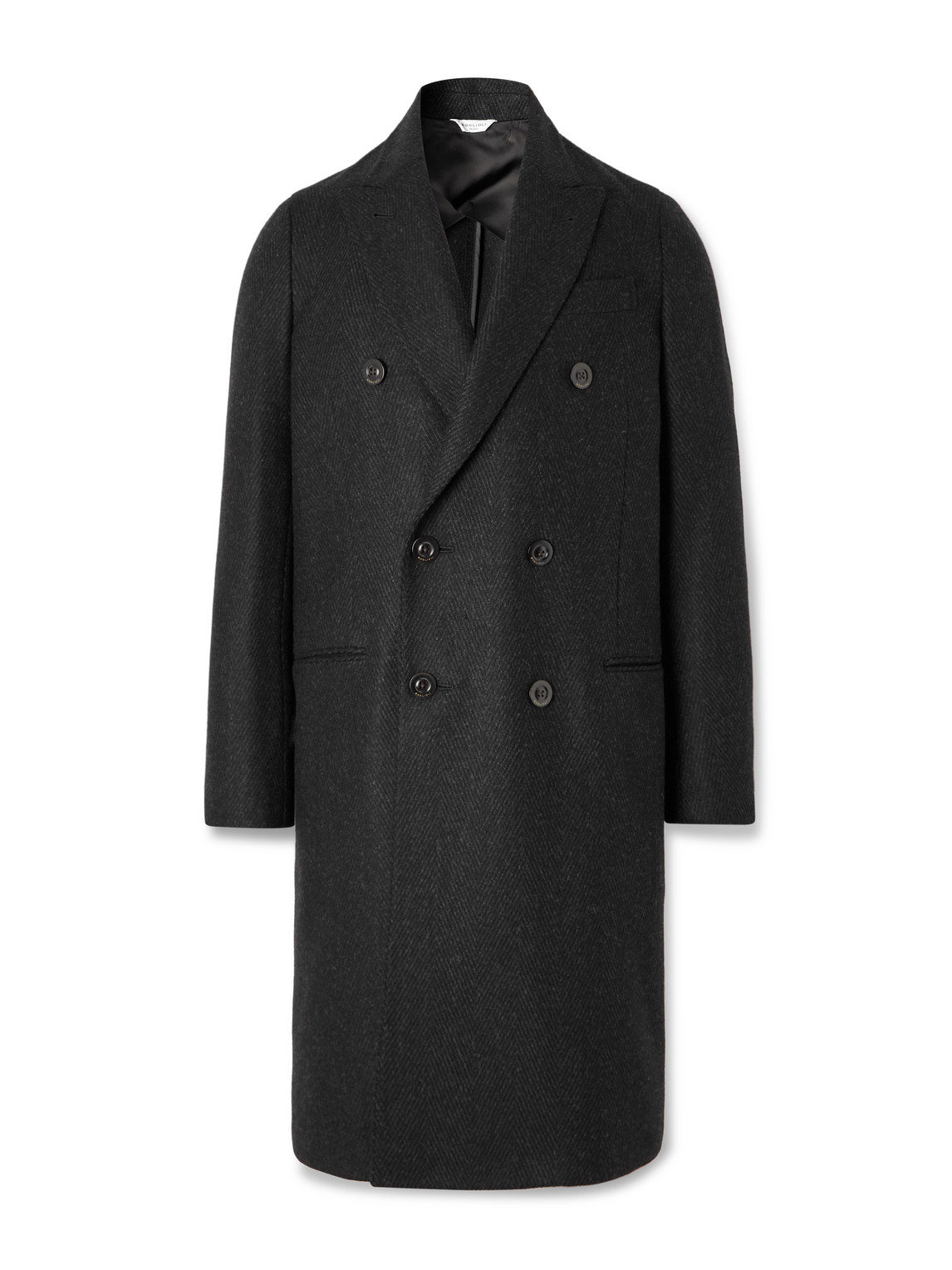 Boglioli Double-breasted Wool-blend Coat In Black