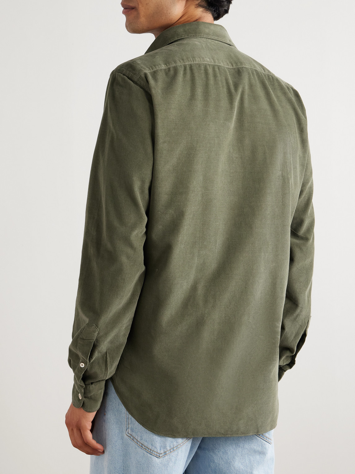 Boglioli Cotton-corduroy Shirt In Green