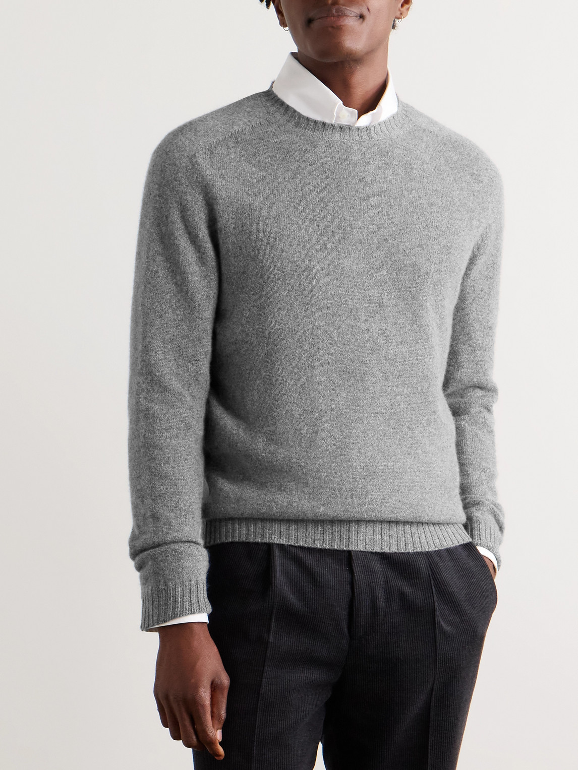 Boglioli Wool And Cashmere-blend Sweater In Gray