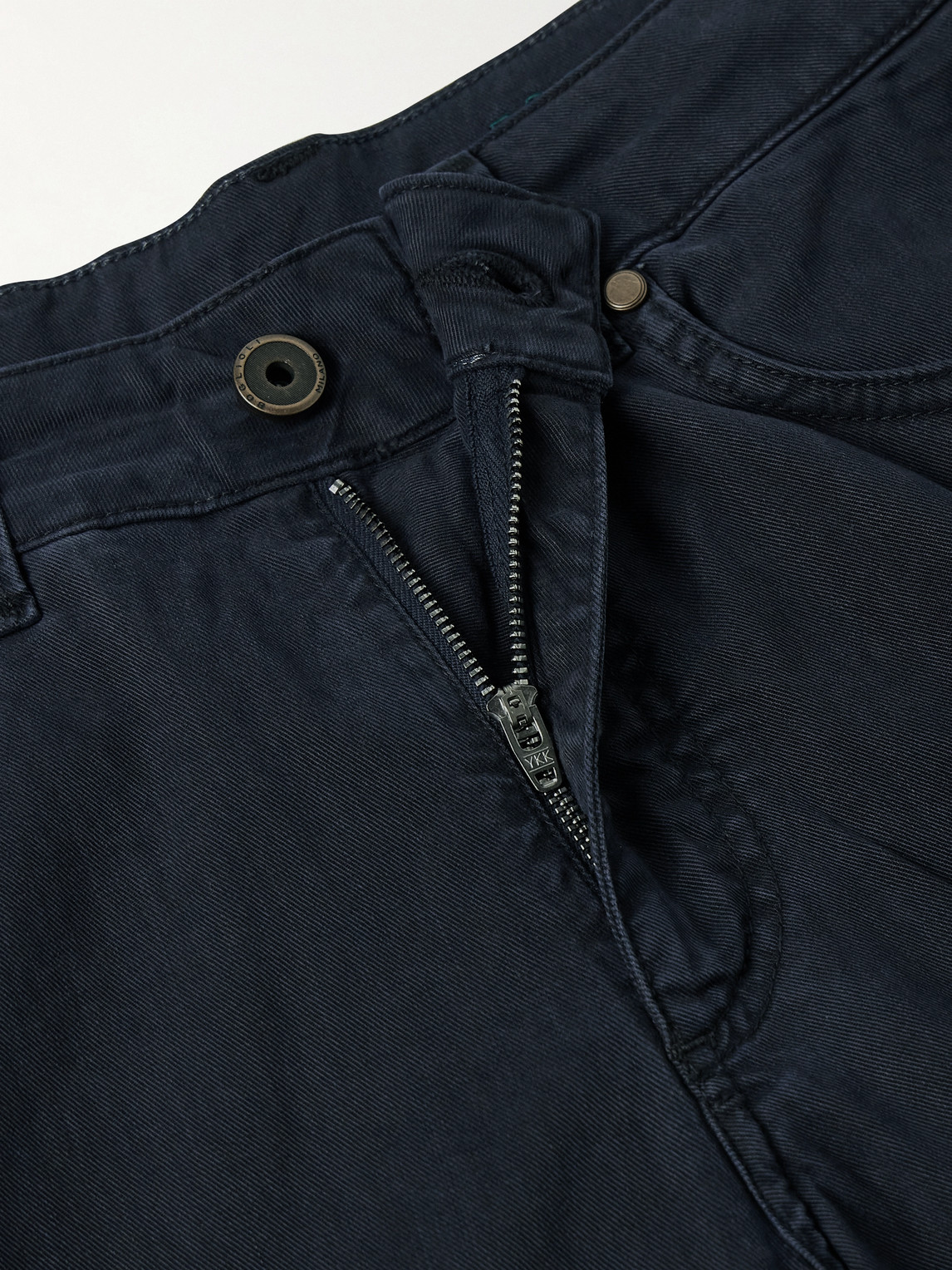 Boglioli Slim-fit Straight-leg Cotton-blend Twill Trousers In Blue