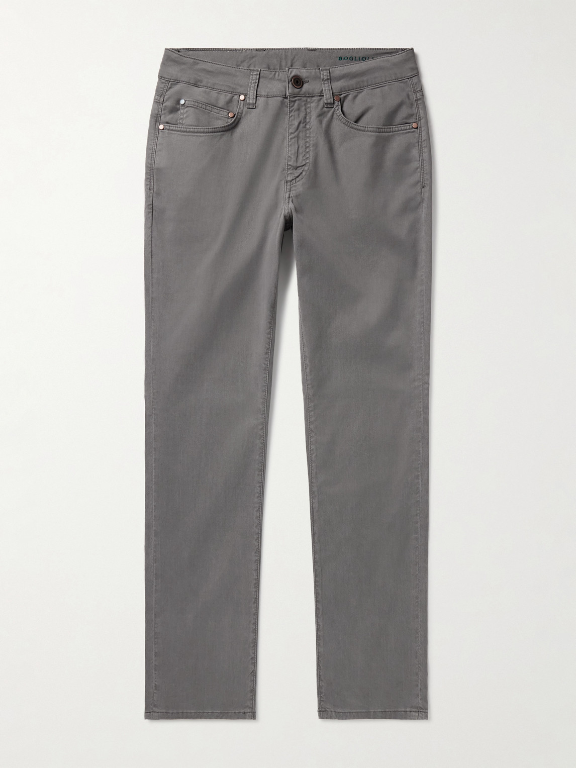 Boglioli Slim-Fit Straight-Leg Cotton-Blend Twill Trousers - Men
