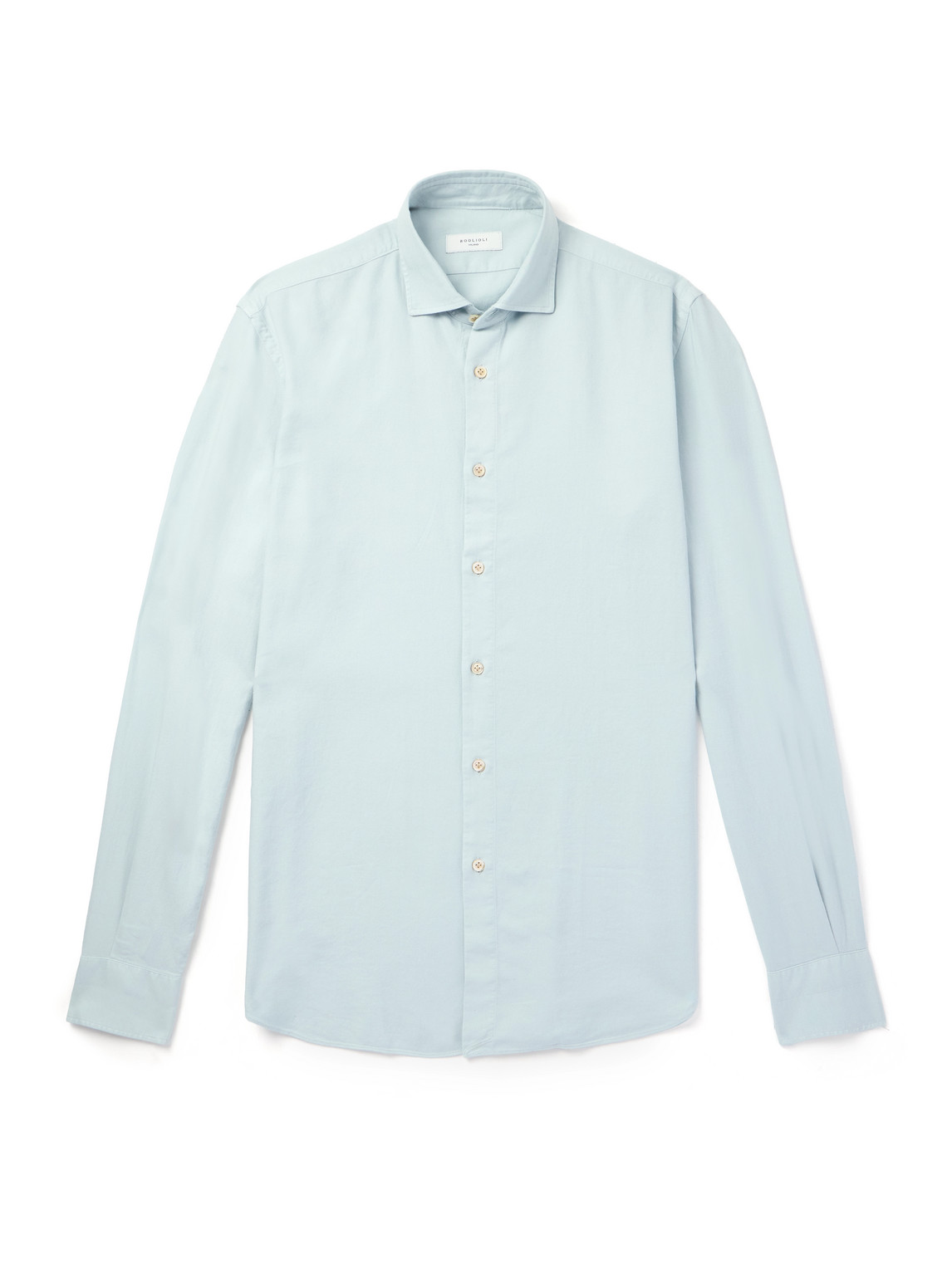 Boglioli Brushed-twill Shirt In Gray