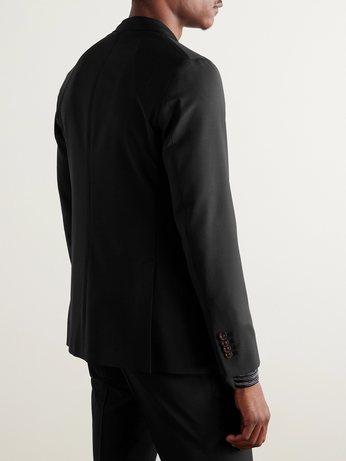 Boglioli K-jacket Unstructured Wool-blend Crepe Suit Jacket In Black