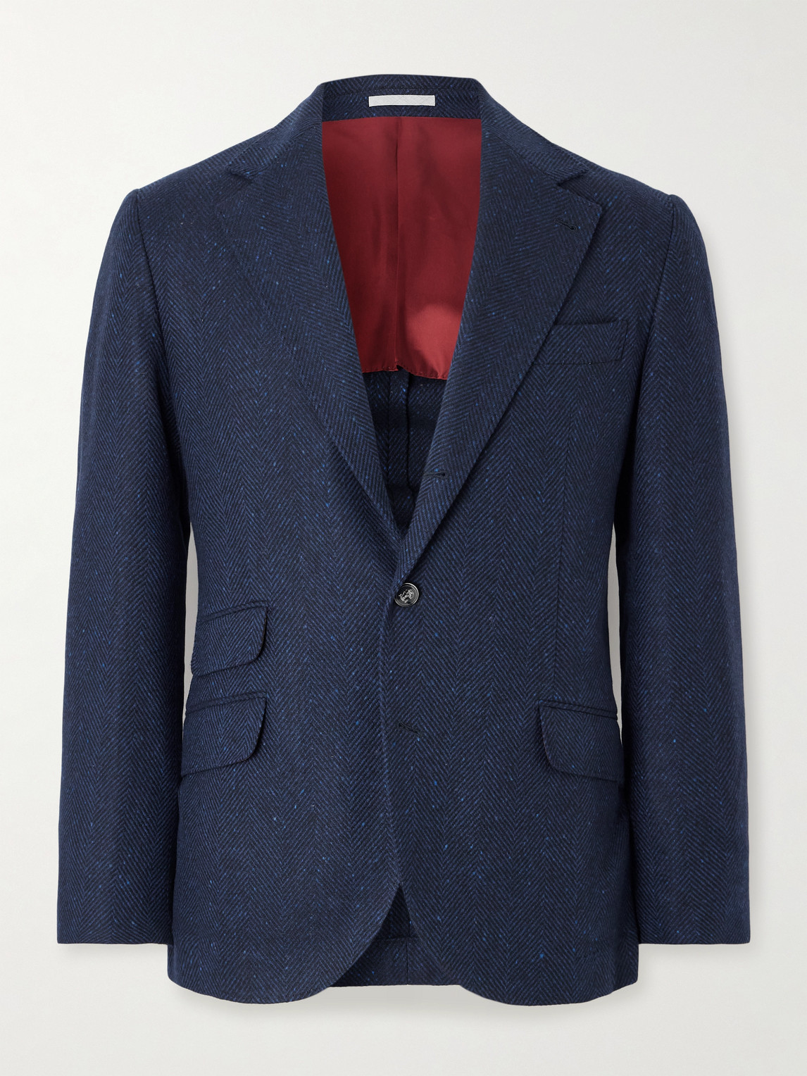 Brunello Cucinelli Herringbone Wool and Cashmere-Blend Blazer - Men