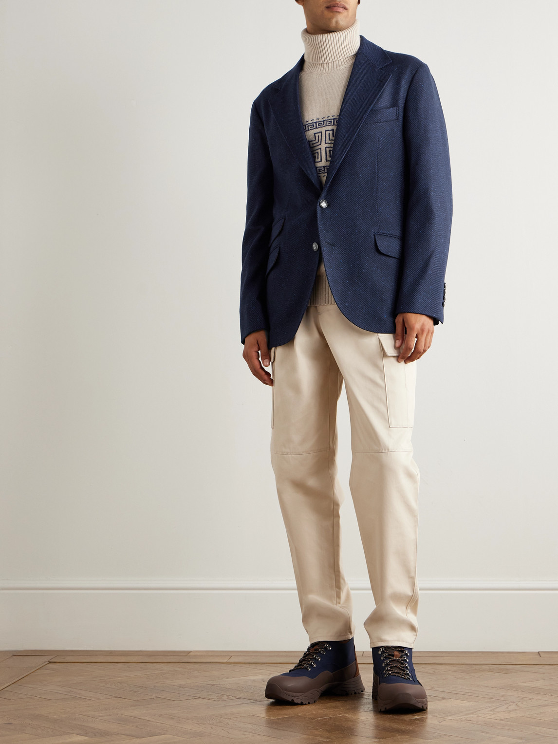 Herringbone Wool and Cashmere-Blend Blazer — 2