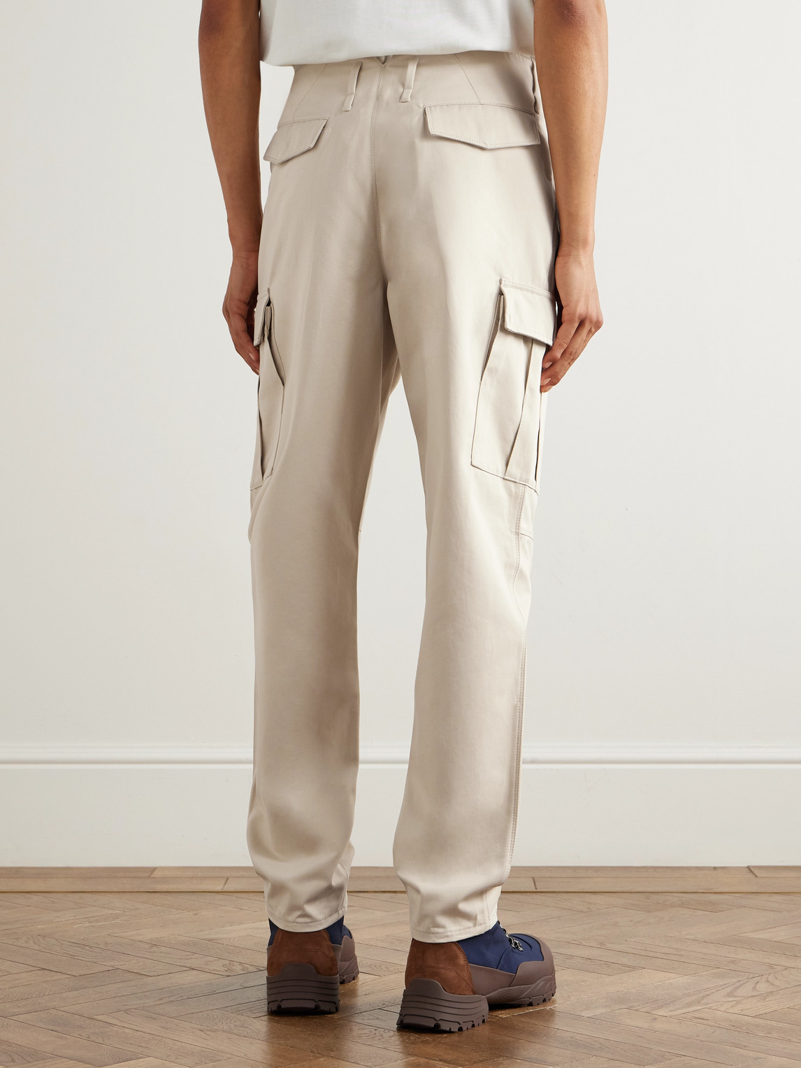 Straight-Leg Virgin Wool-Flannel Cargo Trousers