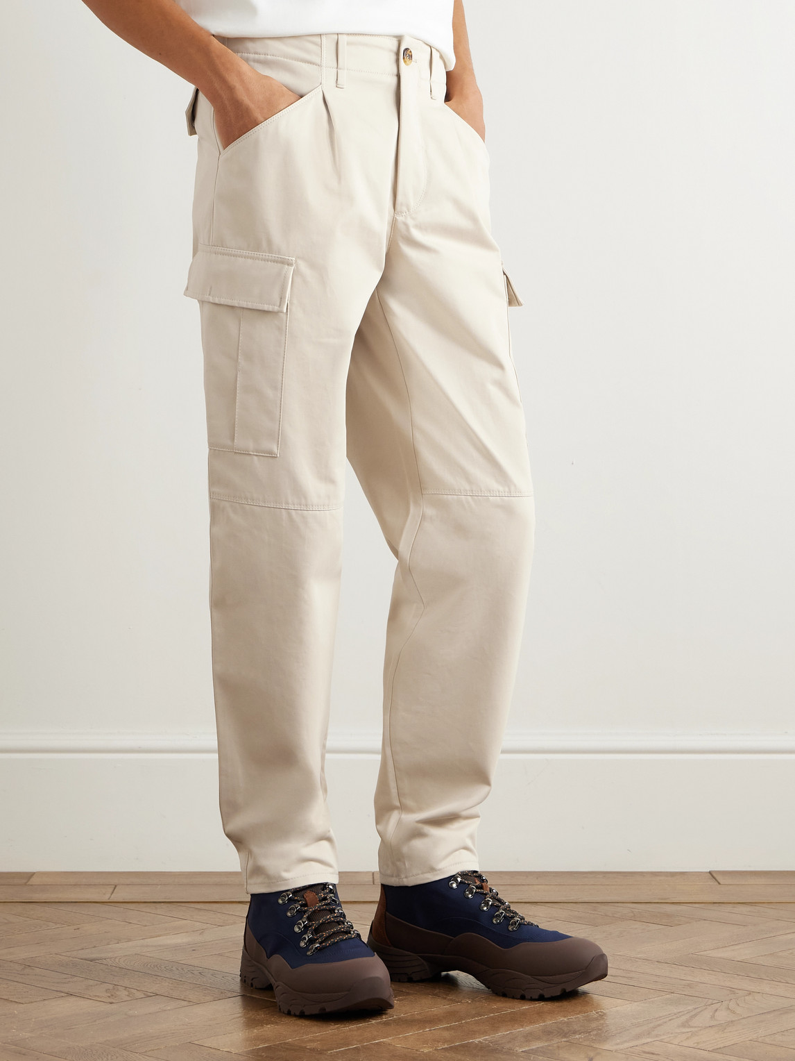 Straight-Leg Virgin Wool-Flannel Cargo Trousers