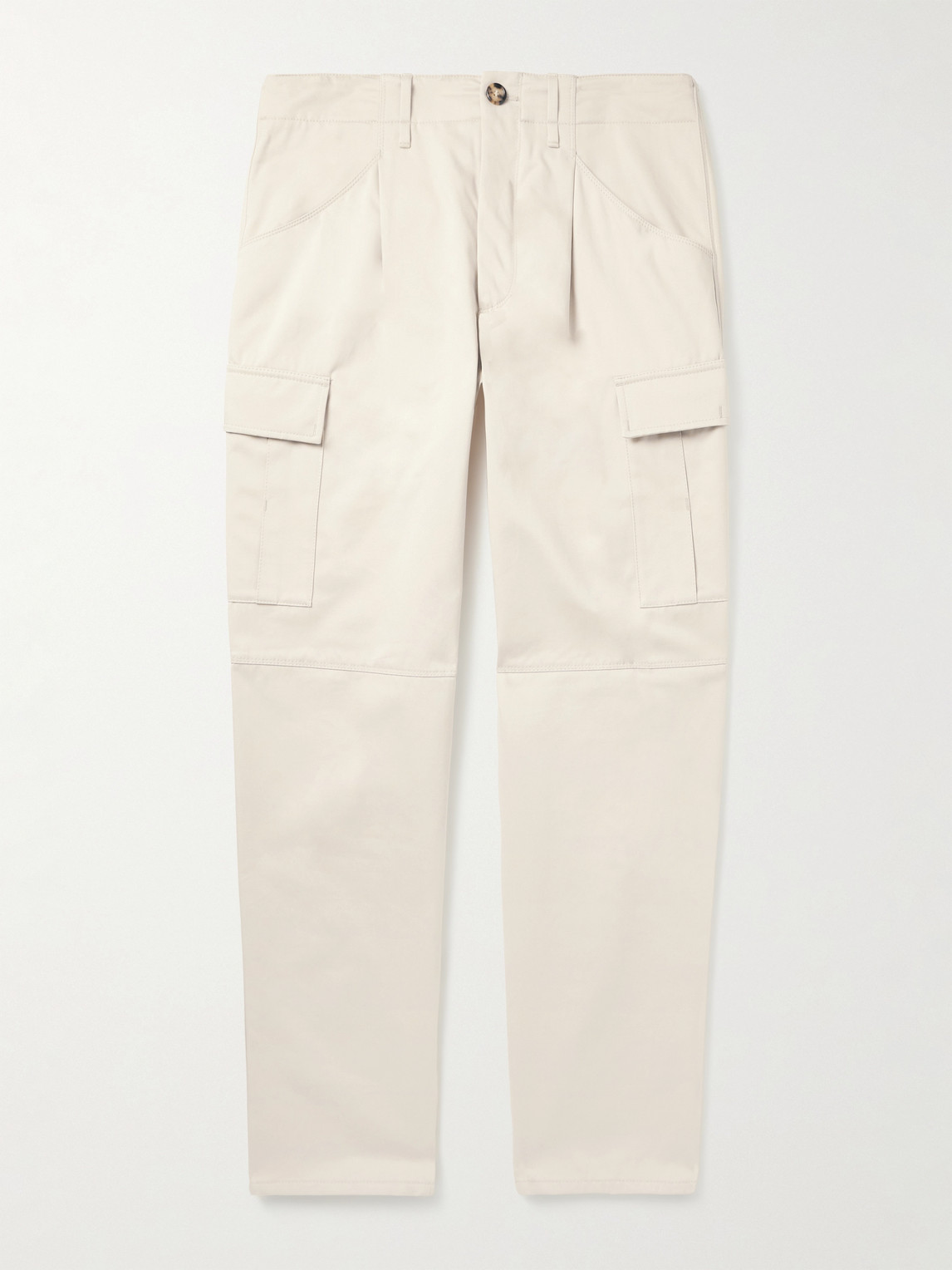Brunello Cucinelli Straight-leg Virgin Wool-flannel Cargo Trousers In Neutral