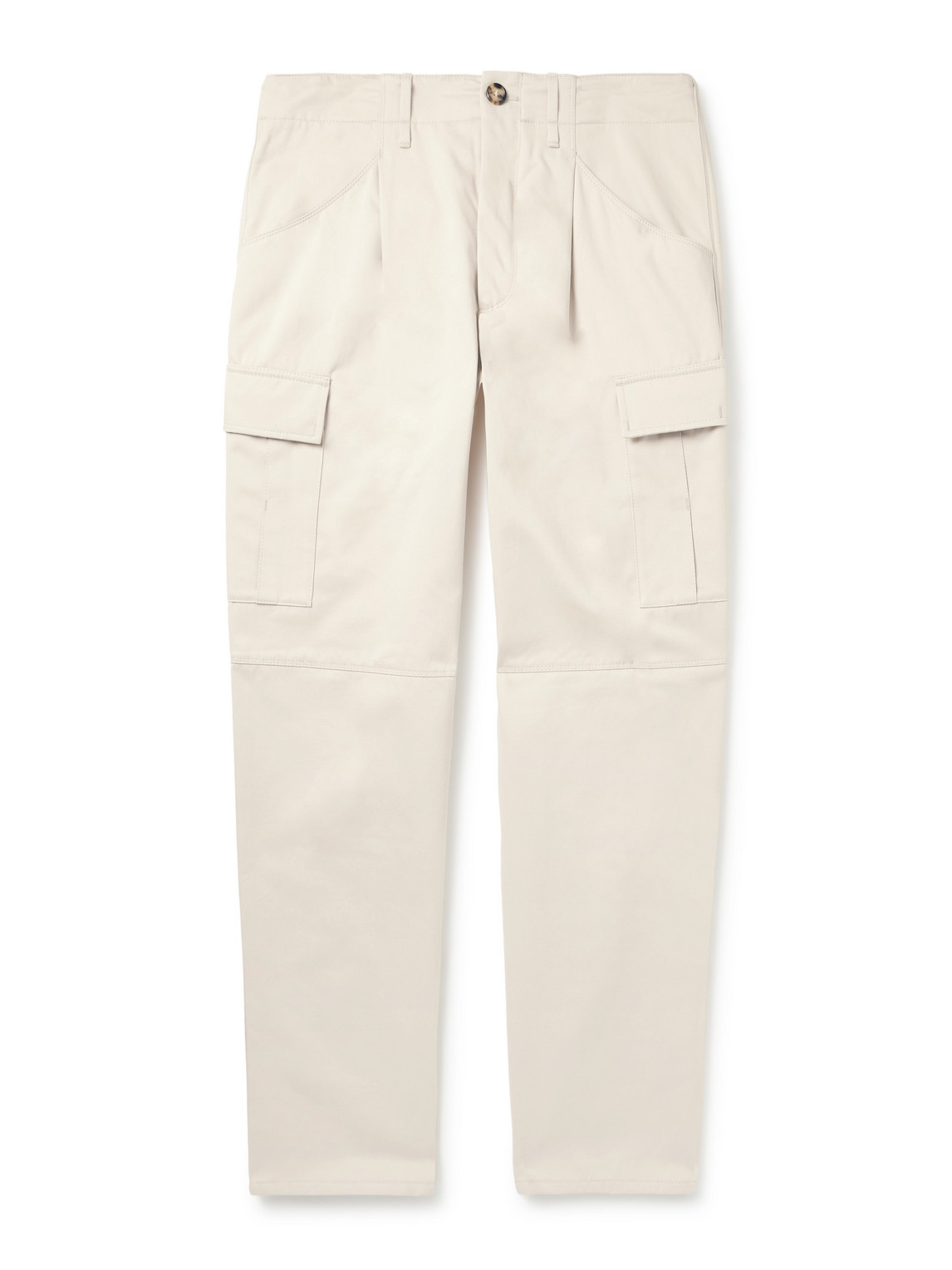 Brunello Cucinelli Straight-leg Virgin Wool-flannel Cargo Trousers In Neutral