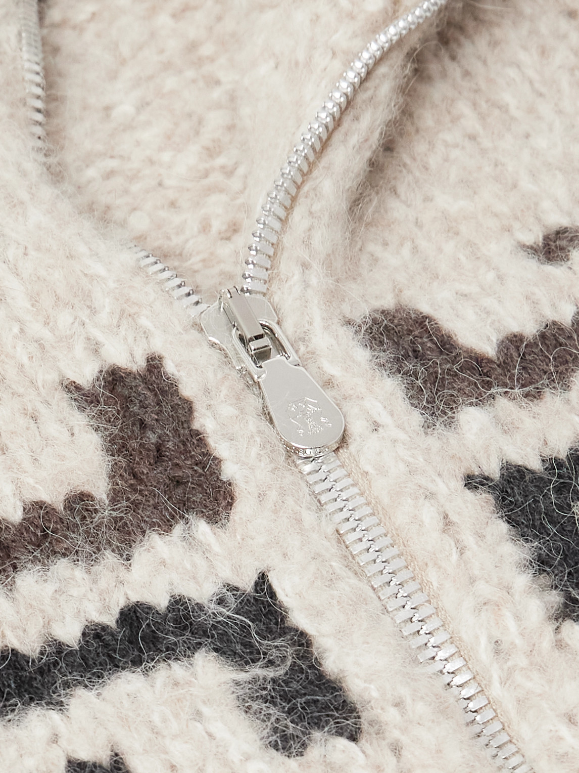 Intarsia-Knit Alpaca-Blend Cardigan